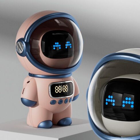 Garosa The Speaker AI Intelligent Voice Bluetooth Speaker Clock Alarm Clock Small Night Light Birthday Gift Decor for Home Party Outdoor Office () in Saudi Arabia