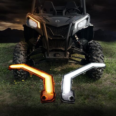 Can-Am Maverick X3 LED Signature Lights Fang Lights Turn Signal Light Assembly,Replacement for Can-Am Maverick X3 XDS XRS Max Turbo R Trail Sport Max Light #710004994,710004995,Plug and Play in Saudi Arabia