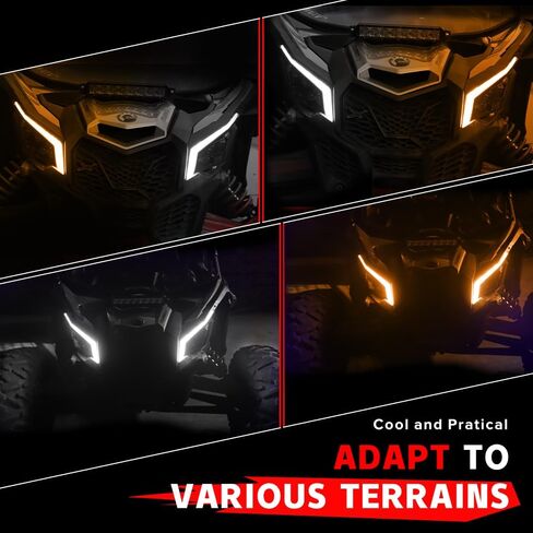 Can-Am Maverick X3 LED Signature Lights Fang Lights Turn Signal Light Assembly,Replacement for Can-Am Maverick X3 XDS XRS Max Turbo R Trail Sport Max Light #710004994,710004995,Plug and Play in Saudi Arabia