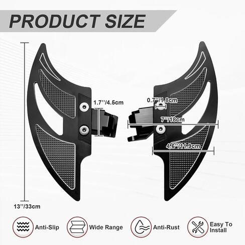 Large Bat Shape Driver Floorboards for the Can-Am Ryker All Models (2015-2025) | Rider Footrest Pedal for ACE 600 900 / Rally Edition/Sport (Black) in Saudi Arabia