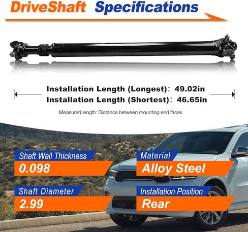 65-2002A عمود الدفع الخلفي الدعامة عمود عمود الإدارة مناسب لـ 2006-2008 Ford F-150 Lincoln Mark LT RWD استبدال #8L3Z4R602B in Kuwait