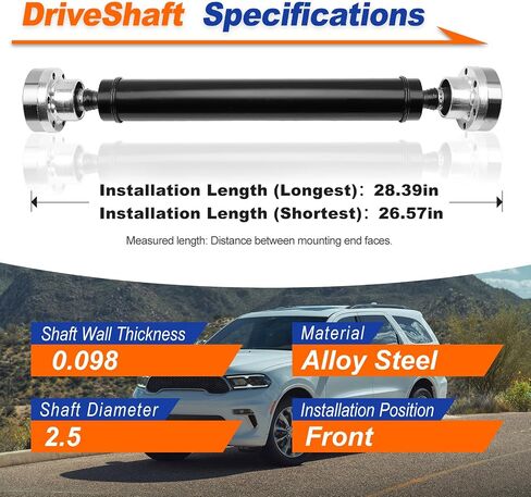 Front Drive Shaft Prop Shaft Driveshaft Assembly Fit for Dodge Durango 2018-2020 for Jeep Grand Cherokee 2012-2020 Replace# 05038553AD 53011150AA in Saudi Arabia