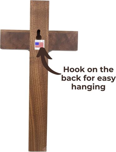 Walnut Wood Crucifix with Pewter Corpus and Wedding Rings, Marriage Gifts for Couples, Religious Ceremony, 10 Inches in Saudi Arabia