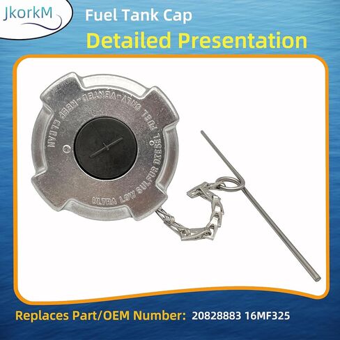 2031-11 25195379 Fuel Tank Cap 3" Neck With -8 Threads Fit For Freightliner, Mack, Volvo & Western Star Heavy Duty Trucks - Non-Locking, Female, Replaces OEM 16MF316 in Saudi Arabia