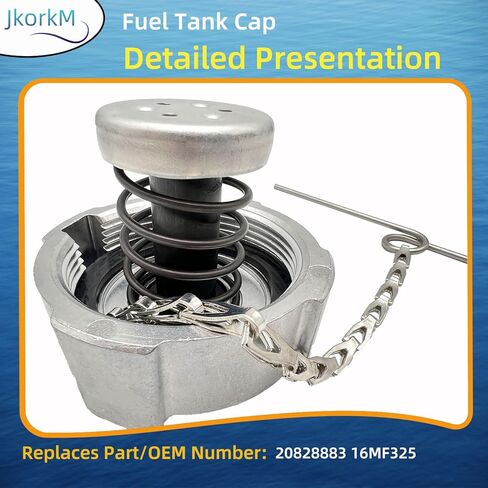 2031-11 25195379 Fuel Tank Cap 3" Neck With -8 Threads Fit For Freightliner, Mack, Volvo & Western Star Heavy Duty Trucks - Non-Locking, Female, Replaces OEM 16MF316 in Saudi Arabia