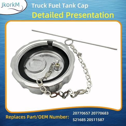 2031-11 25195379 Fuel Tank Cap 3" Neck With -8 Threads Fit For Freightliner, Mack, Volvo & Western Star Heavy Duty Trucks - Non-Locking, Female, Replaces OEM 16MF316 in Saudi Arabia