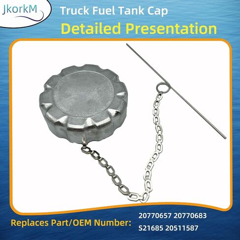 2031-11 25195379 Fuel Tank Cap 3" Neck With -8 Threads Fit For Freightliner, Mack, Volvo & Western Star Heavy Duty Trucks - Non-Locking, Female, Replaces OEM 16MF316 in Saudi Arabia