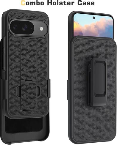 حافظة Fingic Pixel 7a، حافظة حافظة جوجل بيكسل 7a كومبو شل حافظة متينة رفيعة مع مسند حزام دوار بمشبك حافظة مقاومة للصدمات ومضادة للخدش للرجال الصبي لجوجل بيكسل 7a 5G، 6.1 بوصة، أسود in Kuwait