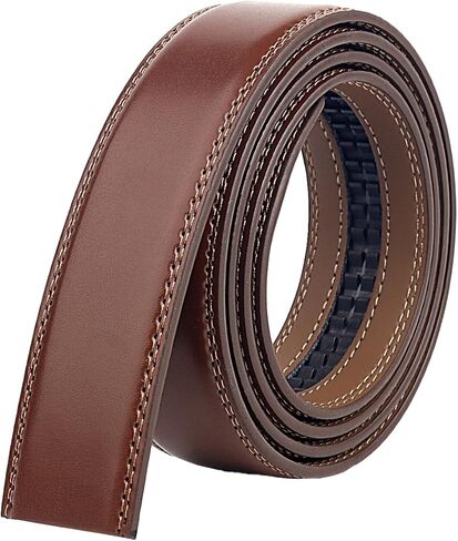 TINIDI حزام بسقاطة للرجال أحزمة جلدية قابلة للتعديل للرجال 35 مم 1 3/8 بوصة، حزام بديل 125 سم بدون إبزيم، أسود in Kuwait