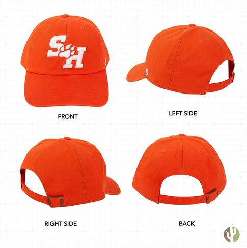 قبعة بيسبول من Desert Cactus Sam Houston State University SHSU Bearkats ذات حواف مطرزة وحزام قماشي قابل للتعديل للبالغين (النمط B) أسود in Saudi Arabia