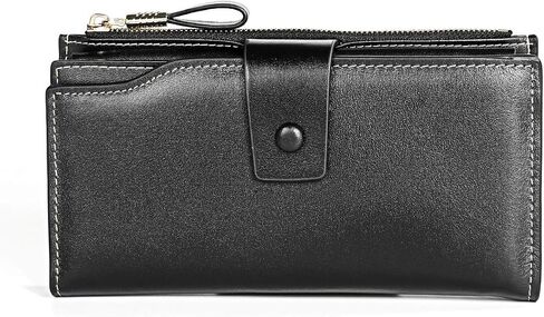 JIUFENG Long Wallets for Women, RFID Blocking Credit Card Organizer, Genuine Leather Clutch Trendy Purses (Purple) in Saudi Arabia