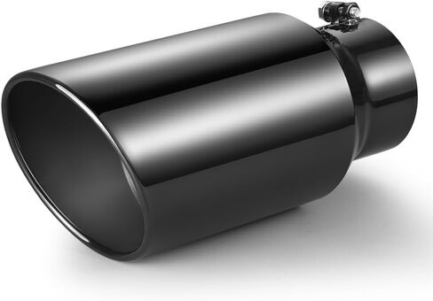 5 Inch Inlet Exhaust Tip,5" Inlet 7" Outlet 15" Overall Length,Chrome-Plated Exhaust Tip,Stainless Steel,Chrome Grey Exhaust Tip,Angle Cut,Bolt On in Saudi Arabia