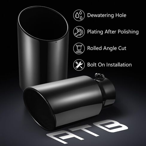 5 Inch Inlet Exhaust Tip,5" Inlet 7" Outlet 15" Overall Length,Chrome-Plated Exhaust Tip,Stainless Steel,Chrome Grey Exhaust Tip,Angle Cut,Bolt On in Saudi Arabia