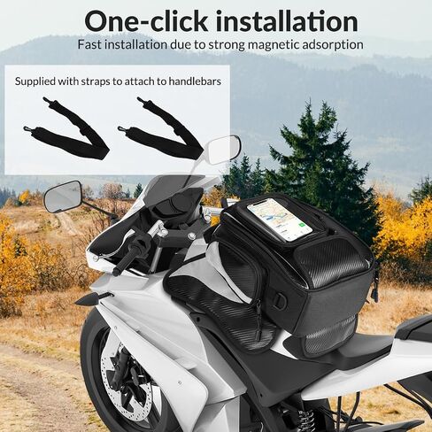 Motorcycle Tank Bag Universal Waterproof Oxford Fabric with Strong Magnetic，Magnetic Tank Bag, fits Harley Davidson, Indian, Honda, Yamaha, Suzuki and more in Saudi Arabia