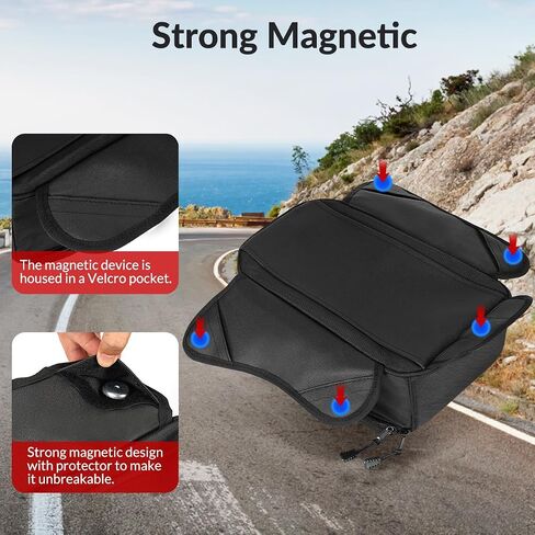 Motorcycle Tank Bag Universal Waterproof Oxford Fabric with Strong Magnetic，Magnetic Tank Bag, fits Harley Davidson, Indian, Honda, Yamaha, Suzuki and more in Saudi Arabia