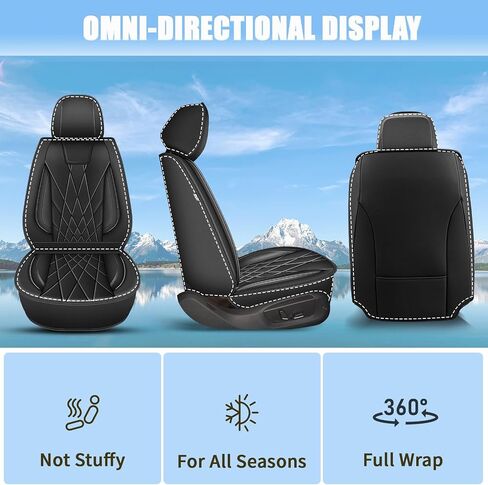 Seat Covers for Toyota Camry 2002-2023 2024 2025 Full Set 5 Seats - Premium Breathable Perforated Leather - for Toyota Camry Accessories (Black) in Saudi Arabia