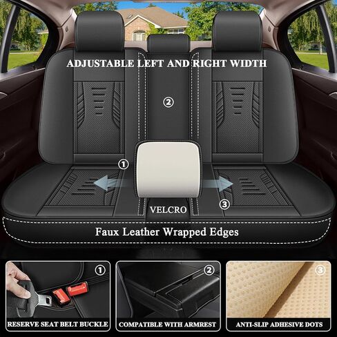 Seat Covers for Toyota Camry 2002-2023 2024 2025 Full Set 5 Seats - Premium Breathable Perforated Leather - for Toyota Camry Accessories (Black) in Saudi Arabia