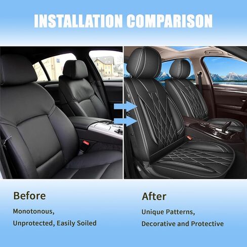 Seat Covers for Toyota Camry 2002-2023 2024 2025 Full Set 5 Seats - Premium Breathable Perforated Leather - for Toyota Camry Accessories (Black) in Saudi Arabia
