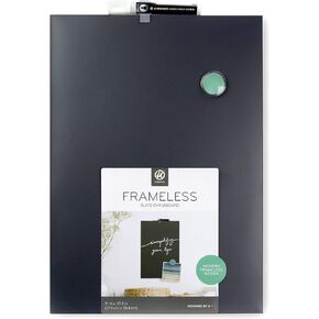 U Brands Magnetic Chalkboard, 11"x15.5", Frameless, Premium Matte Surface, Includes Marker and Magnet