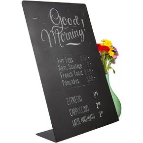 Metal Chalkboard Sign 8 ½ x 11 inches - Food Signs for Party Buffet, Mini Chalkboard Sign, Food Display Card, Kitchen Tabletop Chalkboards, Small Standing Menu Boards for Wedding