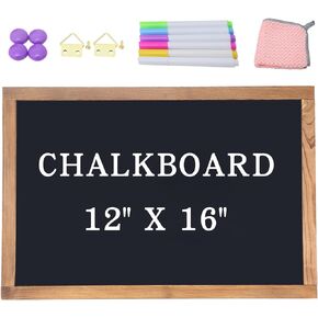 Magnetic Chalkboard Calendar for Wall Monthly Planner Board Wite Wood Frame Reusable Planning Blackboard for Record Daily Tasks List 12" x 16"