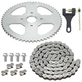 YOXUFA #40 41 420 Chain 60T Sprocket + 420 Chain 90 Links for Coleman CT200U BT200X CT200U-EX Baja Warrior Massimo Trailmaster MB165 MB200 Predator 212cc 196cc 200cc 6.5hp Powersports Mini Bike Parts