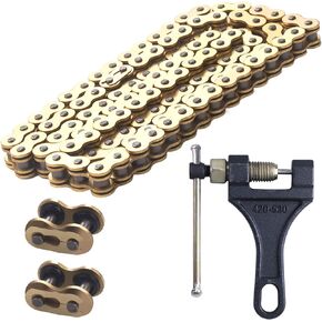Gold 520 X-Ring Chain + Chain Breaker,114 Links with Connecting Master Link