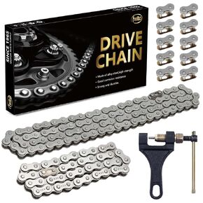 FVRITO 420 Jackshaft Chain 42 Link and 90 Link Front Rear Drive Chain Breaker Kit for Coleman 196cc CT200U BT200X Powersports Mini Bike CT200U-EX Baja Warrior Massimo MB200 MB165 Motorcycle Parts