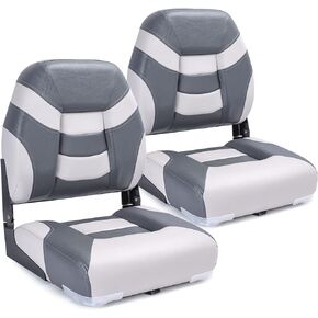 Premium Marine Low Back Folding Boat Seat,Stainless Steel Screws Included