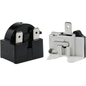 1PCS QP-02-4.7 Ohm PTC Refrigerator Start Relay 3 Pin Refrigerator Start Relay And 1PCS Refrigerator Overload Protector 1/2 HP