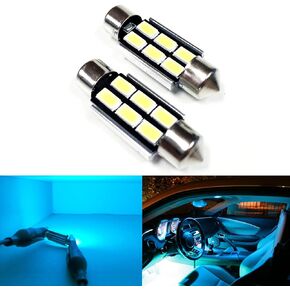 SoCal-LED 2X 3022 31mm Festoon LED Bulbs Canbus 6W High Power Bright SMD 5730 Interior Dome Light, Map Light, Yellow (Amber)