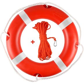 Life Ring 23"/28" Orange Boat Safety Throw Ring Professional Boat Throw Ring Emergency Use Life Ring Buoy for Rescue Lifeguard Lifesaving