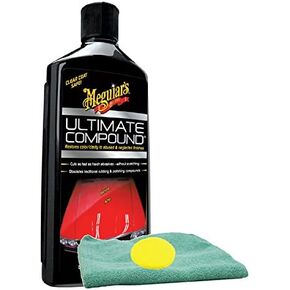 Meguiar's Ultimate Compound (15 oz) Bundle with Foam Pad & Microfiber Cloth (3 Items)