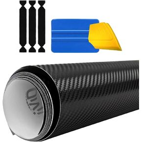 VViViD Black Carbon Fiber Automotive Vinyl Wrap Film w/ 3M Toolkit (1.5ft x 5ft)