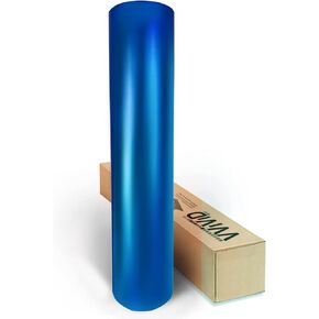VViViD Blue Satin Chrome Vinyl Wrap Stretch Conform DIY Easy to Use Air-Release Adhesive (1ft x 5ft)