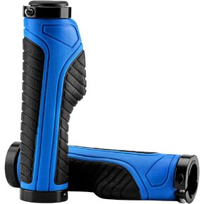 ROCKBROS Mountain Bike Grips Handlebar Bicycle Handlebar Grips Bike Handle Grips Double Aluminum Clamp Lock On Grips for MTB BMX Mountain Bike Handle Bar Ends Black Grey Red Green