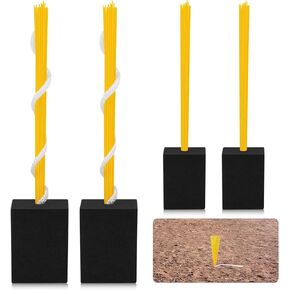 Deekin 4 Pcs Base Plugs Anchor Base Plugs Baseball Field Maintenance Equipment Baseball Accessories for Baseball Field (Yellow, 4 Pcs)