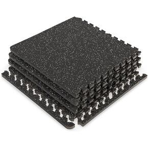 Marcy Interlocking Dual Density Rubber Top EVA Foam Home Gym Floor Mat for Exercise Equipment & Accessories MAT-40