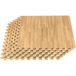 Forest Floor 3/8 Inch Thick Printed Foam Tiles, Premium Wood Grain Interlocking Foam Floor Mats, Anti-Fatigue Flooring – Stylish Flooring Solution, White Oak, 100 Sq Ft