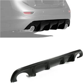 HECASA Rear Diffuser Compatible with 2014-2017 Infiniti Q50 Bumper Lip Spoiler Splitter Plastic Black