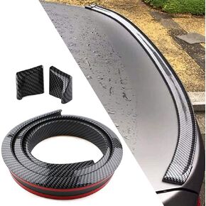 4.5CM Upgrade 1.5m/4.92ft Universal Gloss Black Trunk Spoiler Lip Kit, Car Rubber Strip Bar Spoiler Tailfin Tail Fin Rear Wing Tailgate Hatchback for Most Cars(Upgrade, 4.5cm x 2.2cm) (Gloss Black)