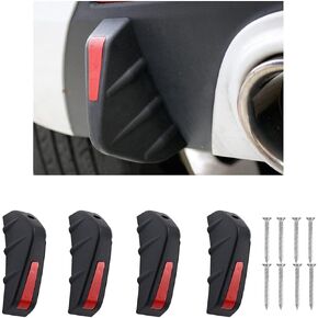 Car Rear Lower Bumper Diffuser, Shark Fin Spoiler Protective Cover Lip Splitter, Anti-Crash Accessories, Universal Car Decoration with Screw for Car SUV Truck (Black)