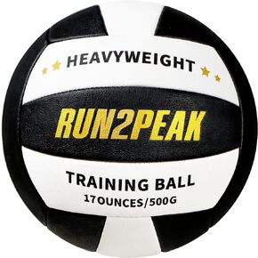 RUN2PEAK Heavy Weight Volleyball Setter Training Ball Official Size 5 Volleyballs PU Practice Volley Balls for Indoor Rebounder Equipment Setters Weighted Volleyball Setting Trainer