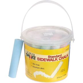 School Smart - 248431 Assorted Colors Sidewalk Chalk - 4" H x 1" Dia - (Pack of 20) in Saudi Arabia