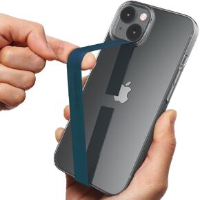 Sinjimoru Silicone Stretching Strap as Phone Grip Holder, Slim Grip Tape for iPhone Case, Secure Phone Strap as Cell Phone Holder. Sinji Loop Black