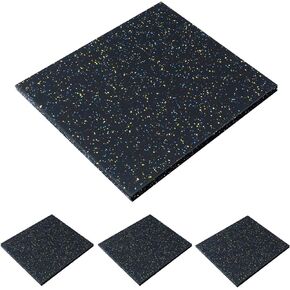 MYOYAY 4 Pack Interlocking Tile 20" x 20"x 1"Heavy Duty Rubber Flooring Mat Anti-Vibration Anti-Slip Exercise Mats for Gym Equipment and Cushion for Workouts, Cover 11.12 Sq.Ft…