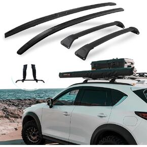 Upgrade Your Mazda CX-5 with SNIXWOO Roof Rails and Cross Bars - Easy Installation, No Drilling Required - Complete Set in Sleek Black (2017-2024)