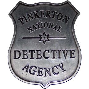 Old West Badges Pinkerton Detective Badge Metal Costume Prop Silver Color