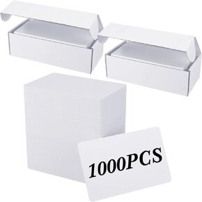 Blank PVC Cards White Quality Plastic ID Badge Printers Cr80 30 Mil Business Cards Fit Most Photo ID Badge Printers (1000 Pcs)