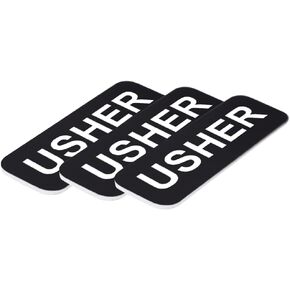 Usher Name Tag - Pack of 3 (Black)